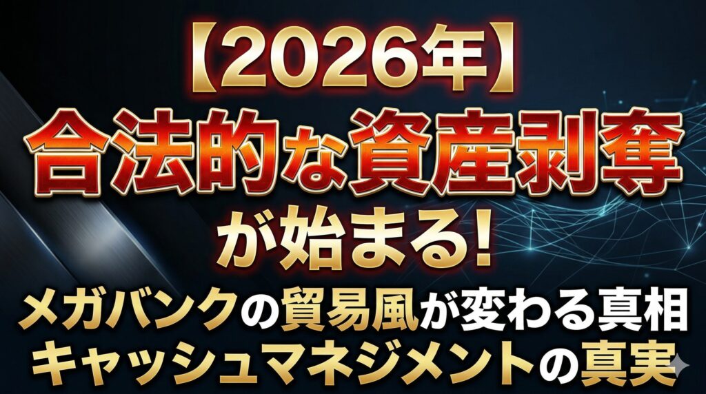 2026年、メガバンクの「貿易風」が変わる 資産家を襲う合法的な資産剥奪と、キャッシュマネジメントの真実