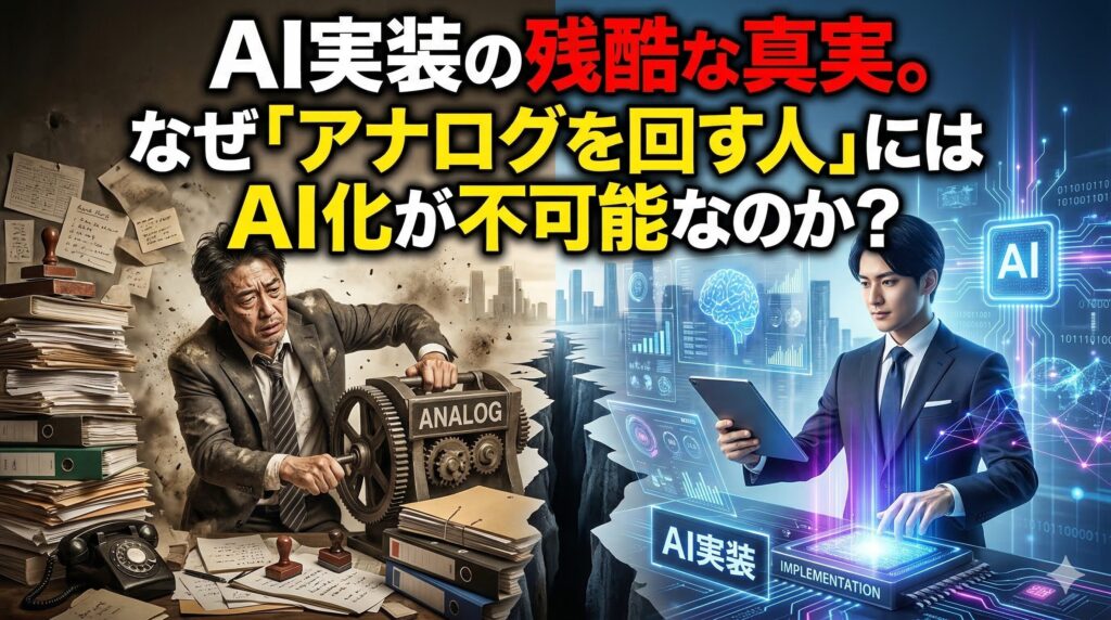 AI実装の残酷な真実。なぜ「アナログを回す人」にはAI化が不可能なのか?
