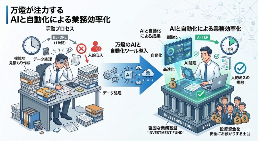 万燈が注力するAIと自動化による業務効率化