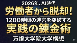 1200時間の迷宮を突破する「実践の錬金術」 2026年、AI時代に労働者から脱却するための万燈大学院大学構想