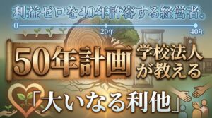 利益ゼロを40年許容する経営者。50年計画の学校法人が教える「大いなる利他」