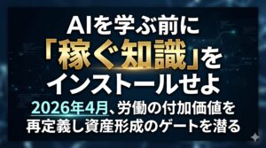 AIを学ぶ前に「稼ぐ知識」をインストールせよ 2026年4月、労働の付加価値を再定義し資産形成のゲートを潜る