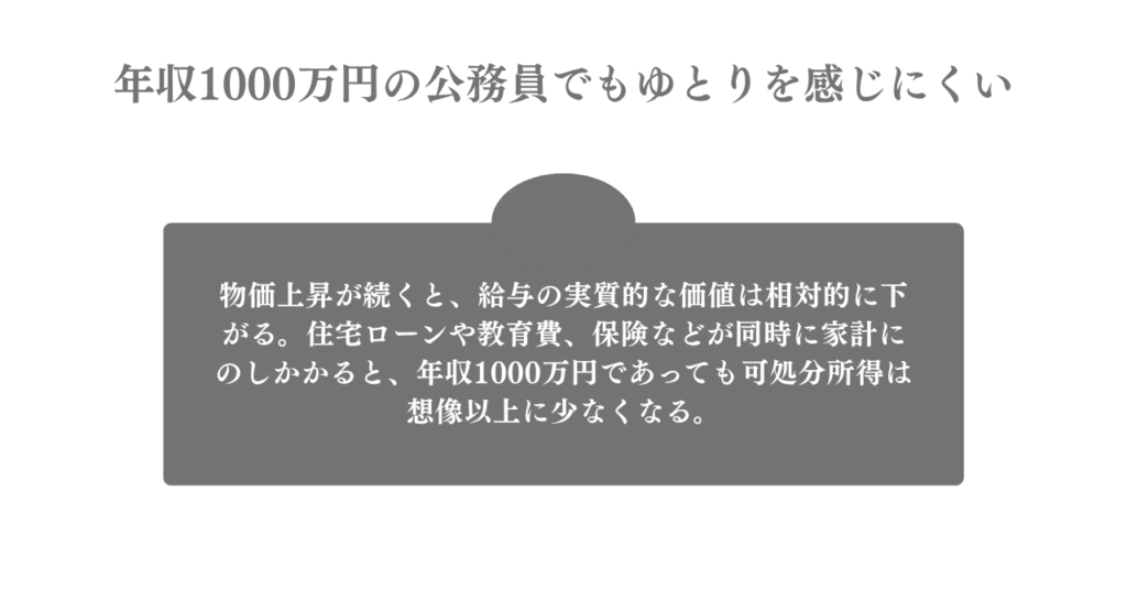年収1000万円の公務員でもゆとりを感じにくい