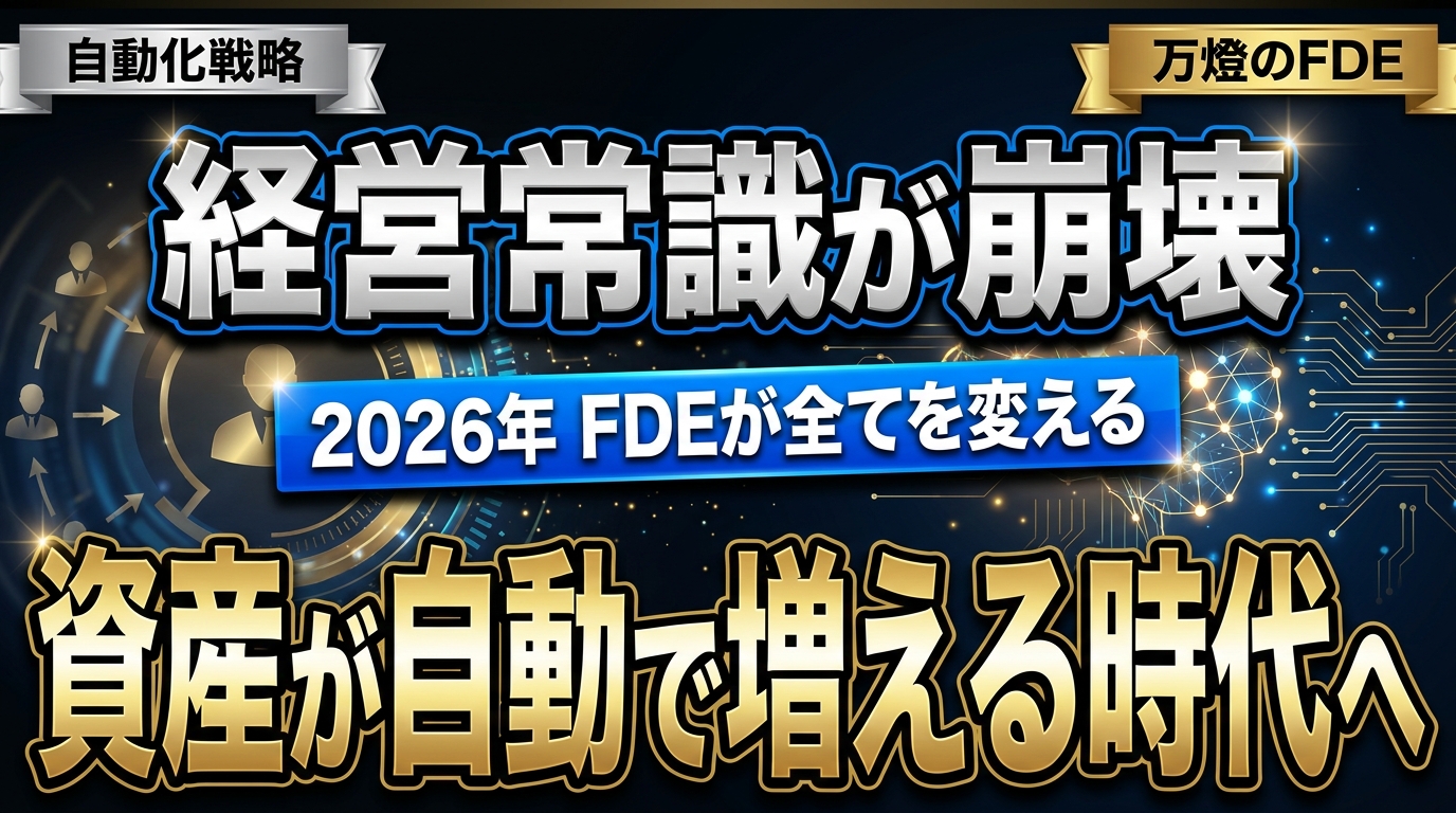 資産が資産を「自動」で増やす時代の到来 ―― 2026年、FDEが破壊する旧来の経営常識