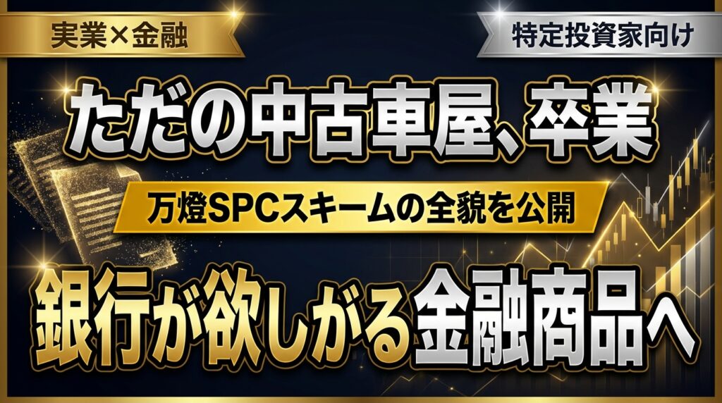 【極秘】ただの中古車屋が「銀行の喉から手が出る金融商品」に化けた理由 ―― 万燈SPCスキームの全貌