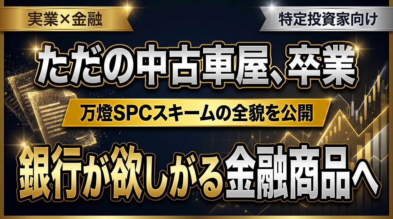 【極秘】ただの中古車屋が「銀行の喉から手が出る金融商品」に化けた理由 ―― 万燈SPCスキームの全貌