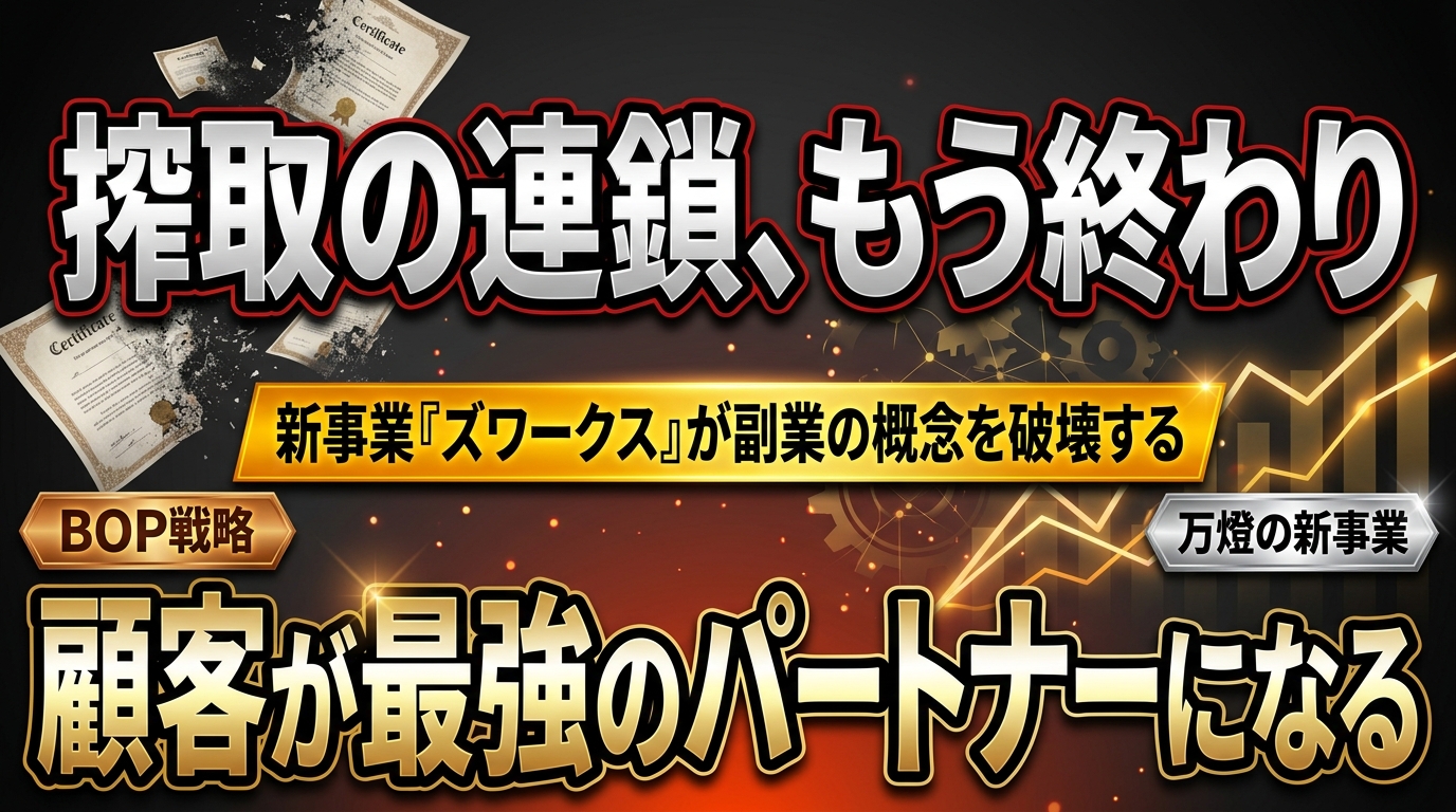 【新事業】「搾取」の連鎖を断ち切るBOP戦略 ―― 万燈が仕掛ける『ズワークス』が、副業の概念を破壊する