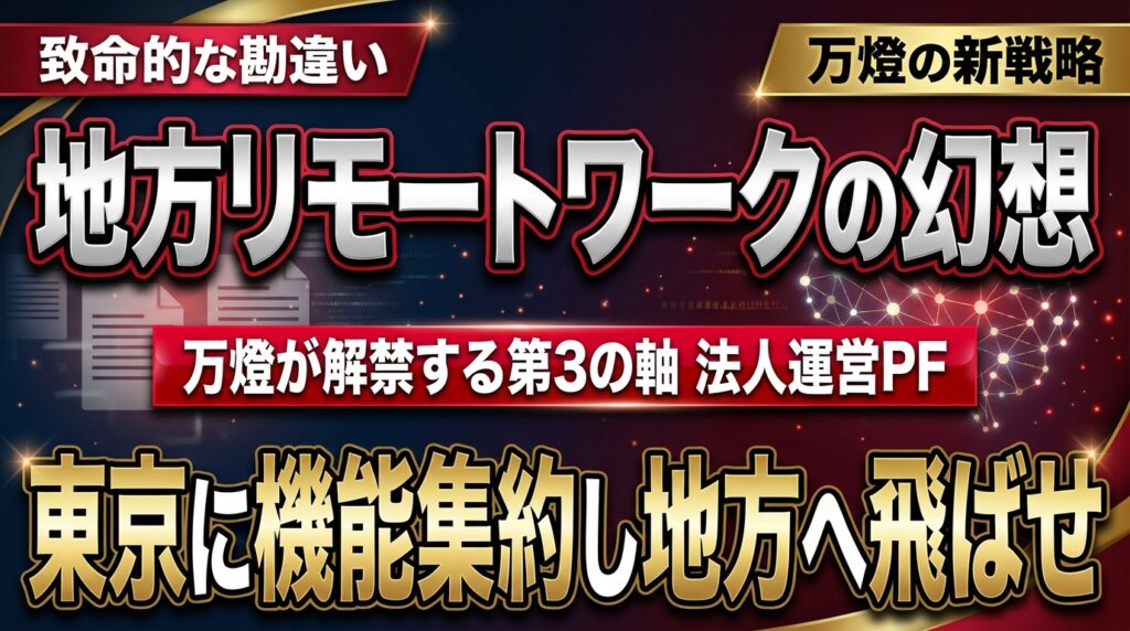 「地方でデジタル」という致命的な勘違い ―― 2026年、IT・金融・政治を東京に集約させる万燈の第3の軸