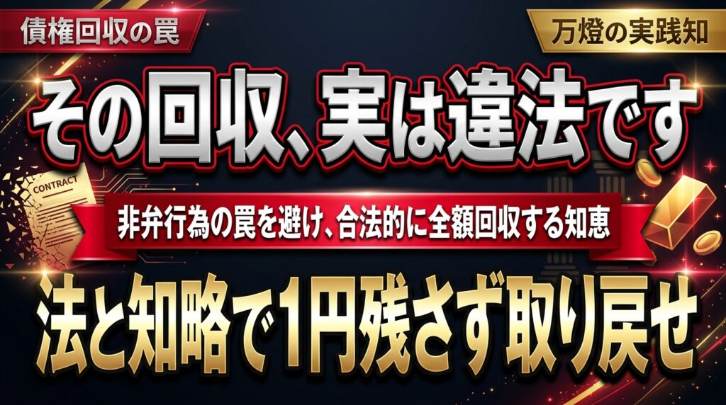 返ってこない金、消える誠信 ―― 2026年、債権回収を法と知略で制する