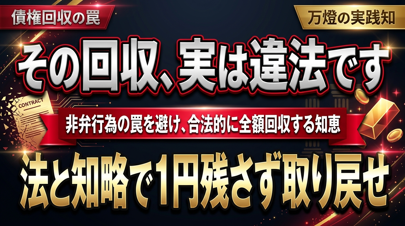 返ってこない金、消える誠信 ―― 2026年、債権回収を法と知略で制する