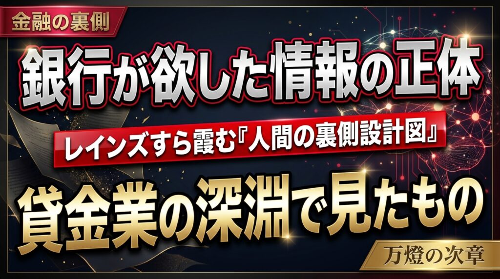 銀行が喉から手が出るほど欲しがった「情報の正体」 ―― 2026年、万燈が貸金業の深淵で見たもの