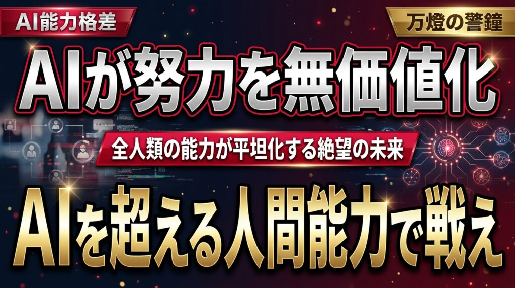 【終局】新人がわずか2日で「5年分のシステム」を創り出す絶望 ―― AIが全人類を平坦化させた後に牙を剥く、むき出しの「人間能力」