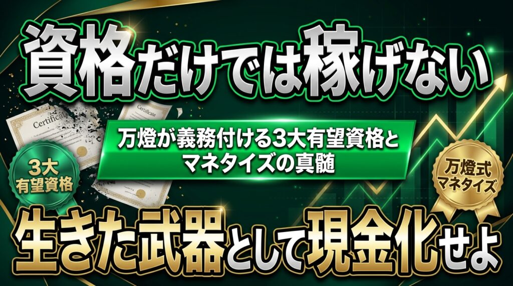 【共闘】「何から勉強すればいい？」への回答 ―― 万燈が全員に取得を義務付ける「3大有望資格」と、学校が教えないマネタイズの真髄
