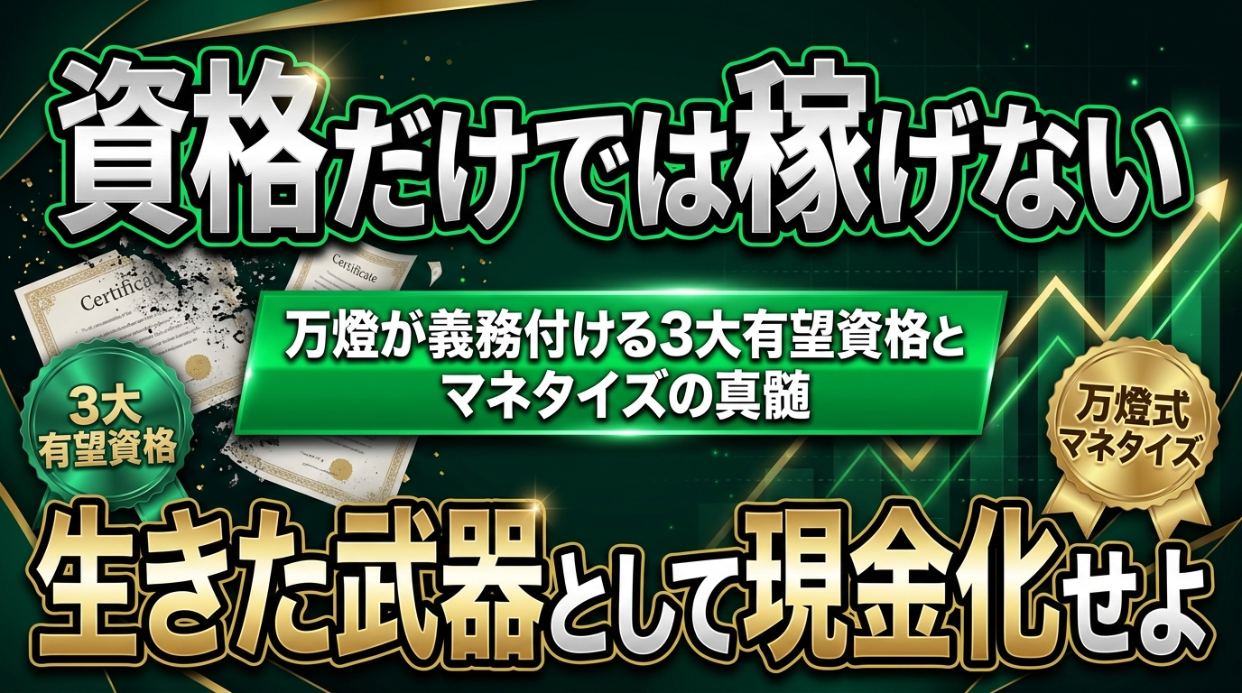 【共闘】「何から勉強すればいい?」への回答 ―― 万燈が全員に取得を義務付ける「3大有望資格」と、学校が教えないマネタイズの真髄