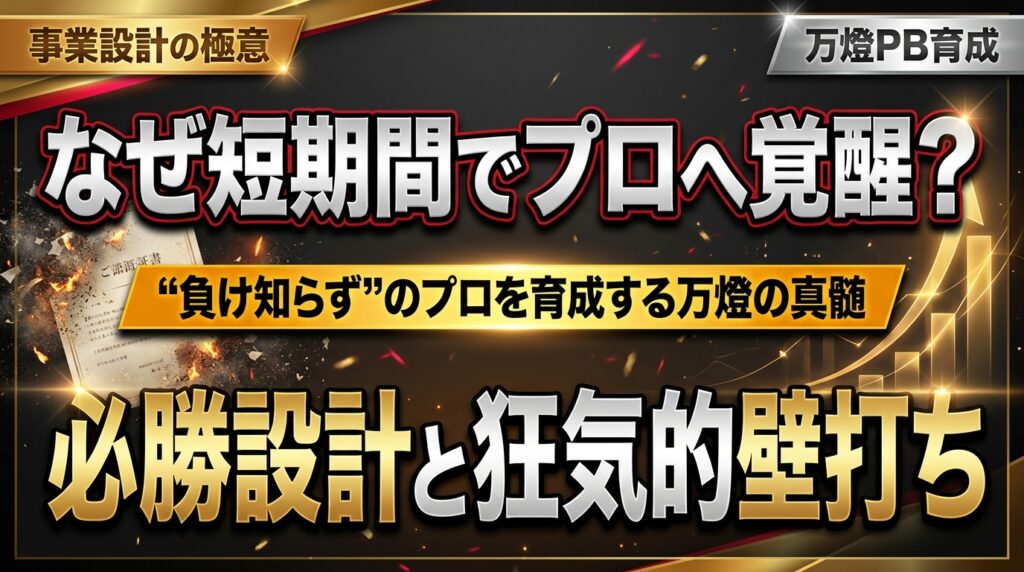 【真髄】必勝パターンの事業設計と「狂気的な壁打ち」 ―― なぜ万燈のプライベートバンカーは短期間で“負け知らず”のプロへ覚醒するのか