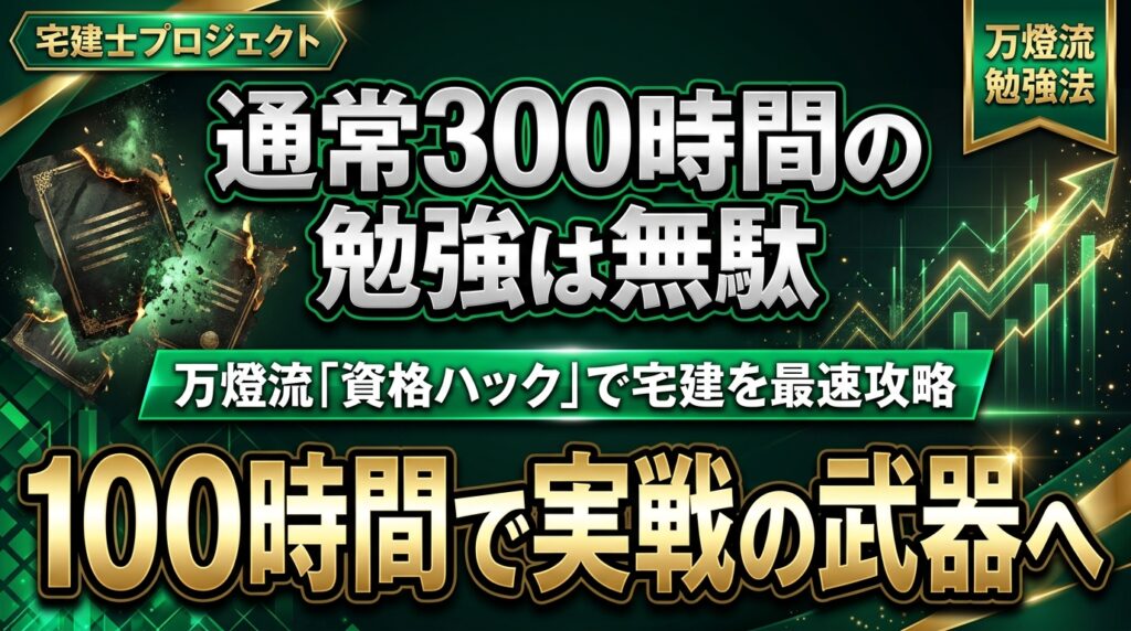 【爆速】通常300時間の宅建を「100時間・1ヶ月」で完全攻略！ ―― 万燈が仕掛ける『宅建士取得プロジェクト』と、3年後の不動産事業への布石
