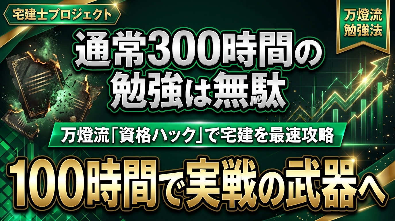 【爆速】通常300時間の宅建を「100時間・1ヶ月」で完全攻略！ ―― 万燈が仕掛ける『宅建士取得プロジェクト』と、3年後の不動産事業への布石