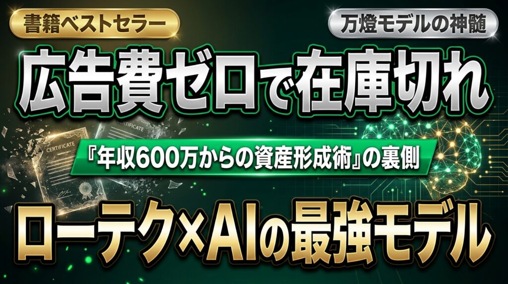 【書籍】ノン広告でAmazon在庫切れ ―― 『年収600万からの資産形成術』に学ぶローテク×AIの万燈モデル