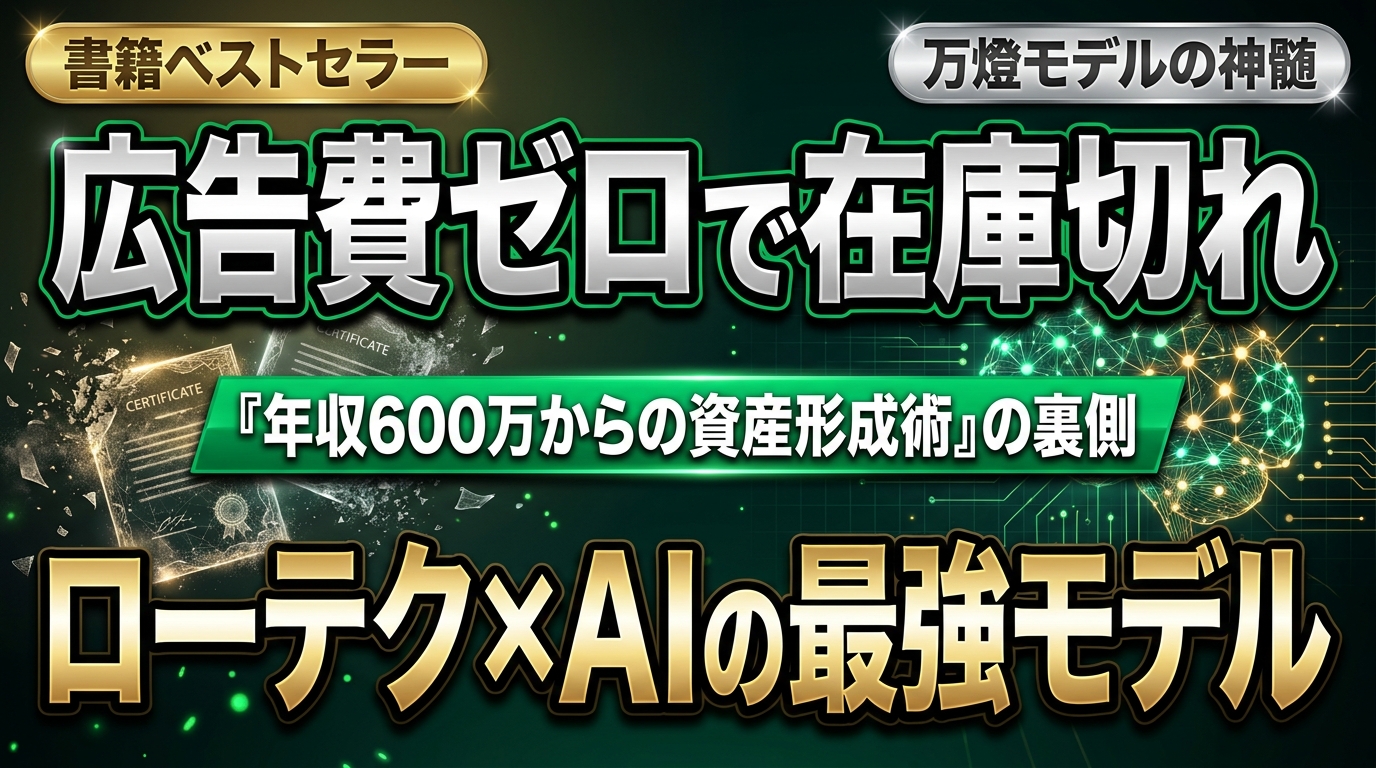 【書籍】ノン広告でAmazon在庫切れ ―― 『年収600万からの資産形成術』に学ぶローテク×AIの万燈モデル