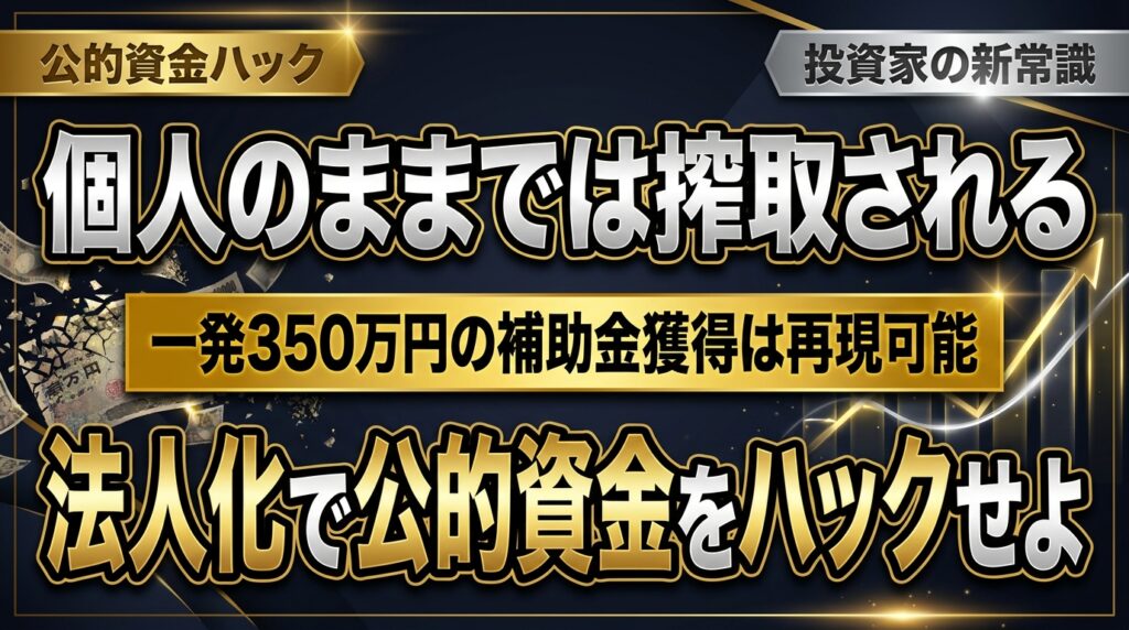 【成果】一発で350万円の補助金を獲得 ―― 万燈が「今すぐの法人化」をすべての投資家に推奨する理由と公的資金ハックの真実