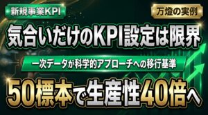 【経営】新規事業のKPI設定と生産性40倍の構造 ―― 50標本の一時データから導き出す「科学的アプローチ」の真実