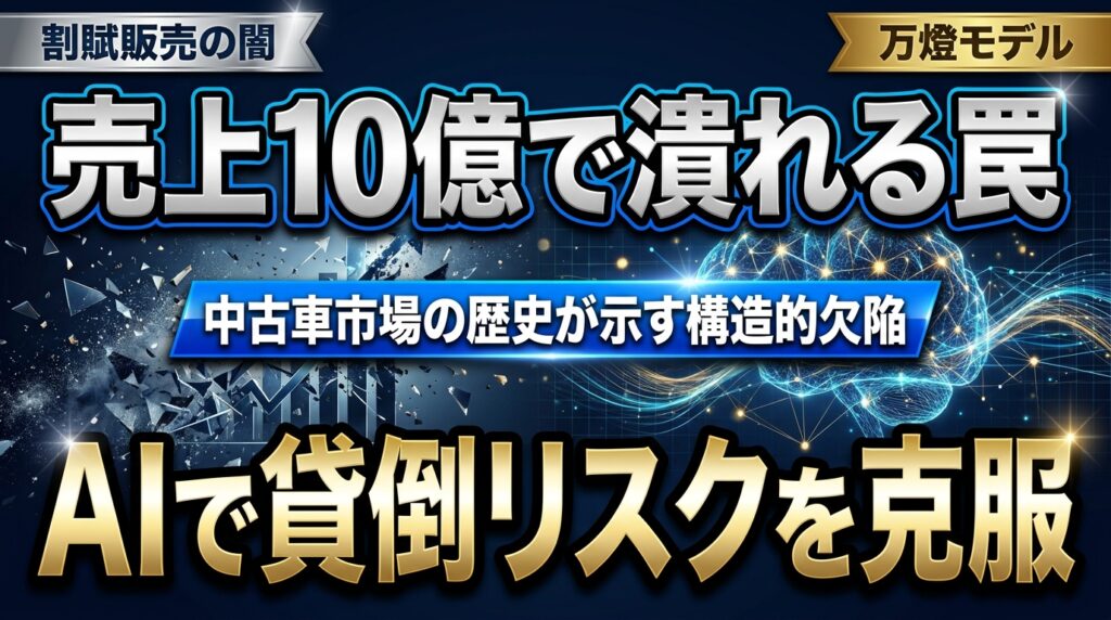 【分析】中古車割賦販売の歴史が示す「売上10億の壁」 ―― 貸倒・回収リスクをAIで克服する大企業設計の万燈モデル