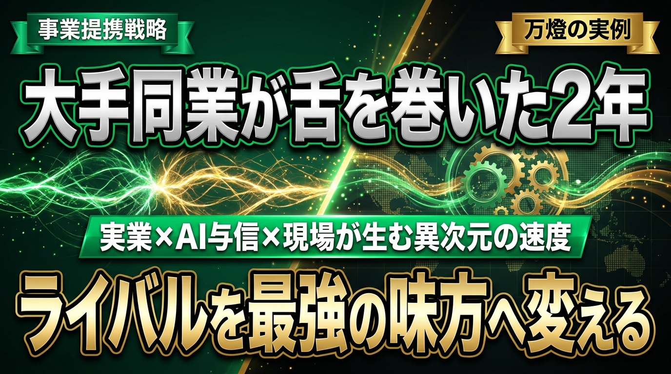 【事業提携】大手同業が舌を巻いた万燈Gの「2年」 ―― 同業をライバルにせず強力な味方へ変える共闘戦略