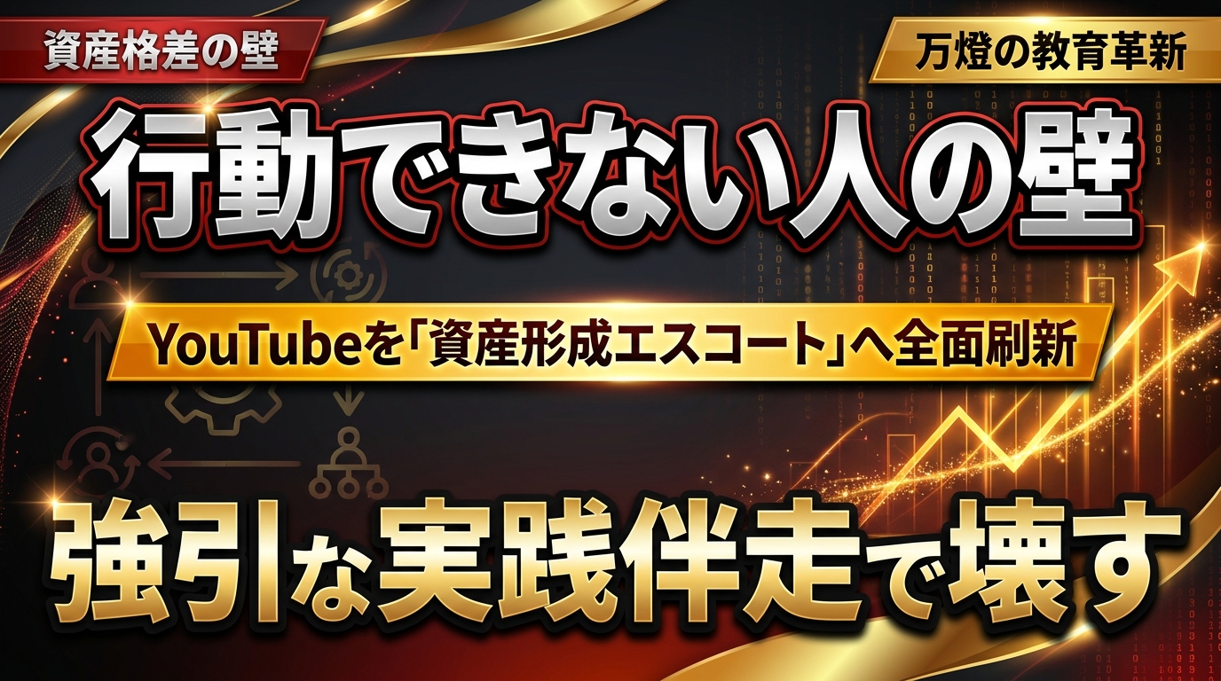 【メディア戦略】YouTubeを「実践・事業理解の伴走プラットフォーム」へ全面刷新 ―― 3年間で証明された資産格差の壁を壊す万燈の教育革新