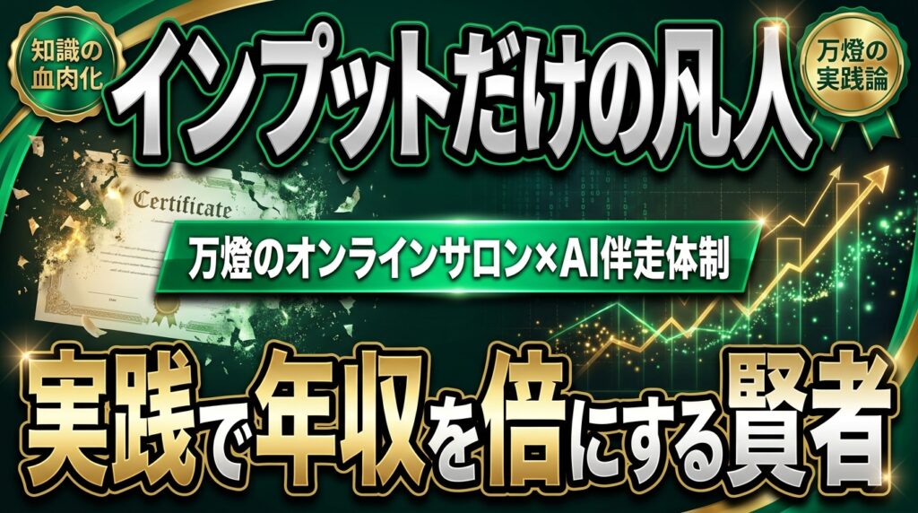 【実践論】知識を血肉化する「実践とリスクの見極め」 ―― 3年で年収600万から1,200万へ引き上げるオンラインサロン×AI伴走体制