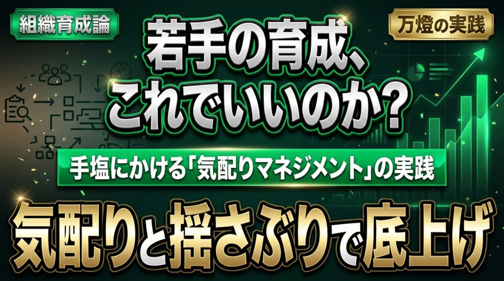 【組織・育成論】手塩にかけて人を育てる「気配りマネジメント」 ―― 壮年層が果たすべき導きと役員の覚悟