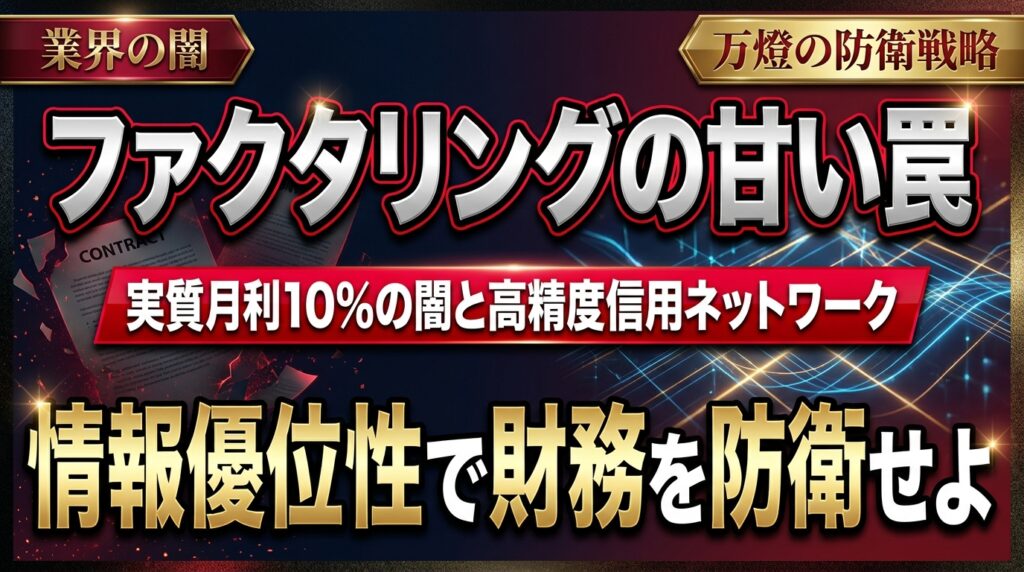 【財務・防衛】ファクタリング業界の闇と高精度信用情報ネットワーク ―― 貸金業者としての万燈が持つ「情報優位性」とクライアント防衛戦略