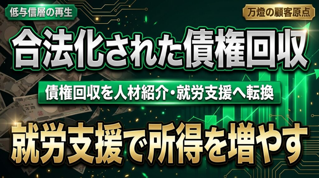 【新事業構想】年商2,000億円への第1弾は「合法・仕組み化された債権回収」 ―― 人材紹介・就労支援モデルで低与信層を再生させる万燈の顧客原点主義