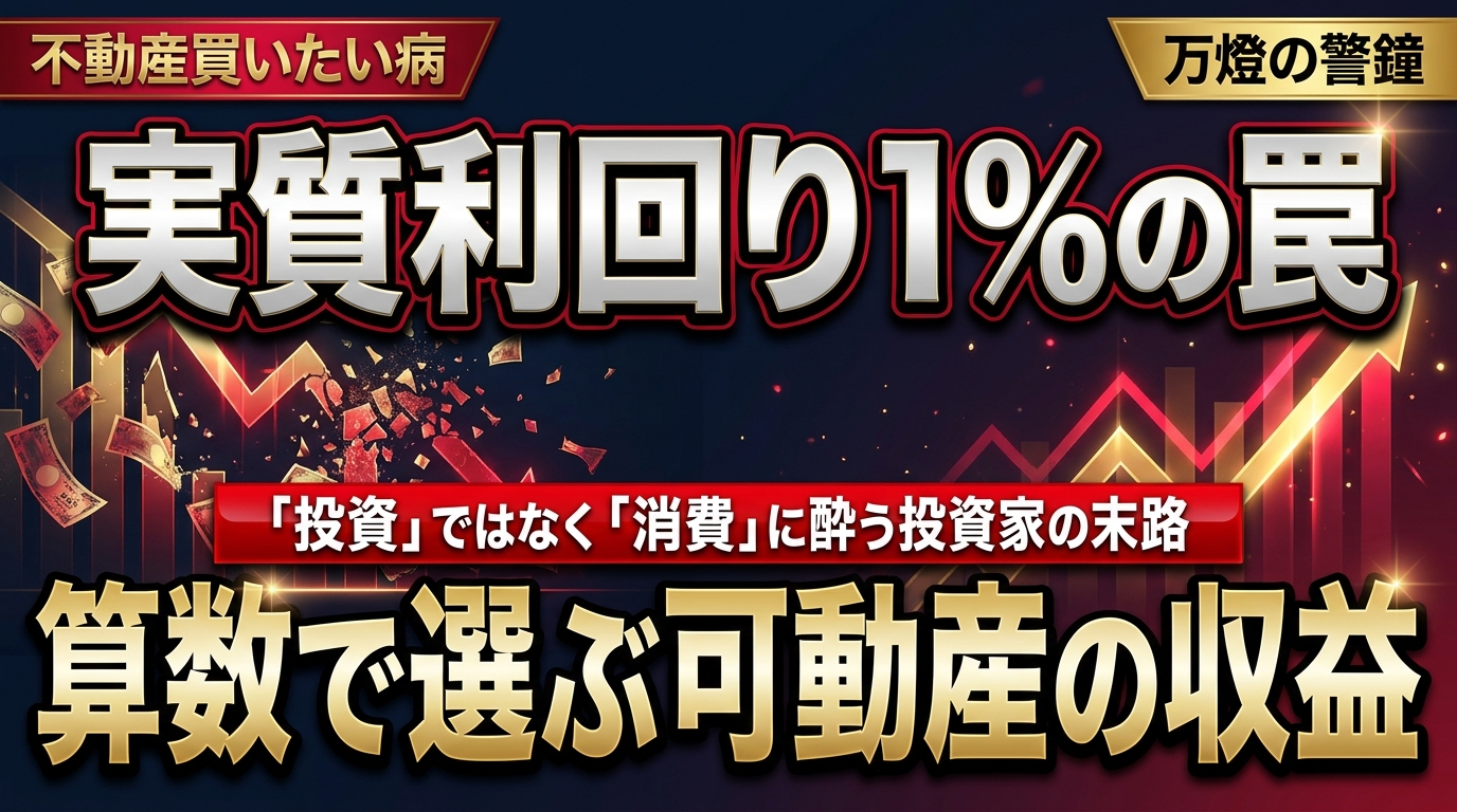 【警鐘】実質利回り1%に群がる「不動産買いたい病」の罠 ―― 算数すら崩壊した投資ムーブメントと可動産（カドさん）の圧倒的収益差