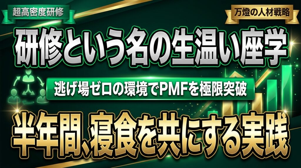 【人材戦略】「万燈ブートキャンプ」始動 ―― 半年間・寝食を共にする「超高密度×逃げ場ゼロ」の自前実践型研修とPMFの極限突破
