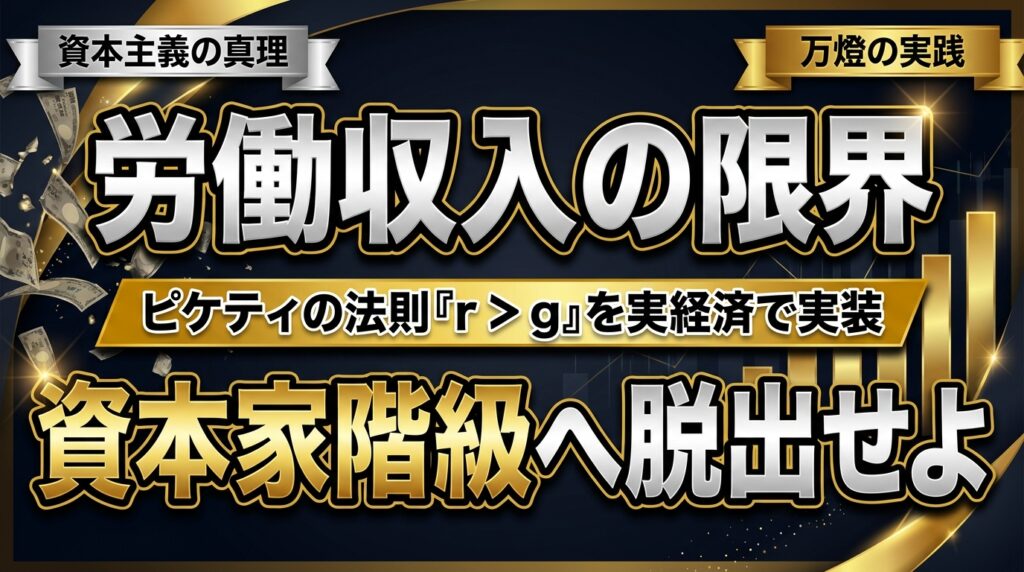 【資本主義の真理】トマ・ピケティ『r > g』を実経済で実装する ―― 年収600万円から「資本家階級」へ脱出する唯一のレバレッジ戦略