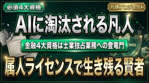 【金融4大資格】宅建・証券外務員1種・FP2級・貸金業主任者 ―― AI時代に生き残る「属人ライセンス×士業独占業務」への登竜門