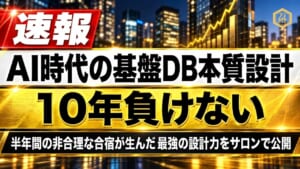 【AI時代の死命を制する】基盤データベース（DB）の本質 ―― 「鳥の目・虫の目・魚の目」と半年間の非合理な合宿が生んだ、今後10年負けない最強の設計力