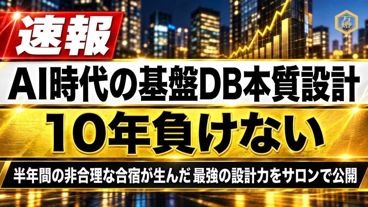 【AI時代の死命を制する】基盤データベース（DB）の本質 ―― 「鳥の目・虫の目・魚の目」と半年間の非合理な合宿が生んだ、今後10年負けない最強の設計力