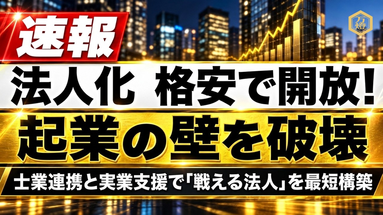 【新サービス予告】万燈式「法人化パッケージ」を格安でリリース ―― 士業提携×種銭作り×スタートダッシュ支援で、給与所得超えの法人基盤を最短構築