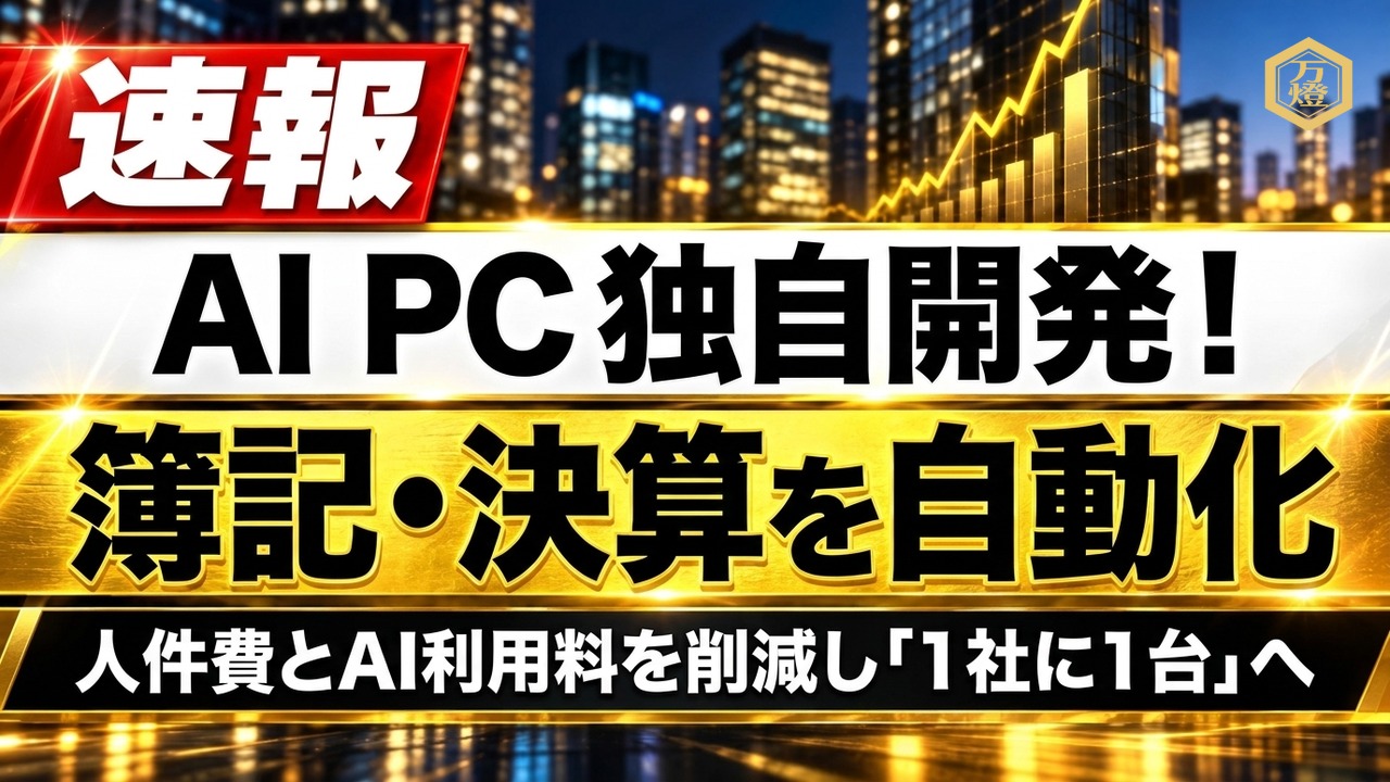 【新規事業】万燈「AI PC」の独自開発・販売を開始 ―― 簿記・決算・行政手続きを自動化し、人件費とAI利用料を極限まで削る「1社に1台」の自走型インフラ
